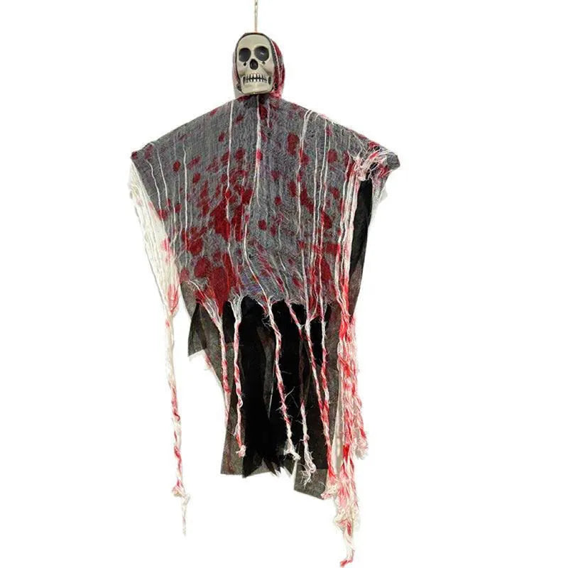 Blood-dyed luminous plastic skull hanging ghost Halloween ornament