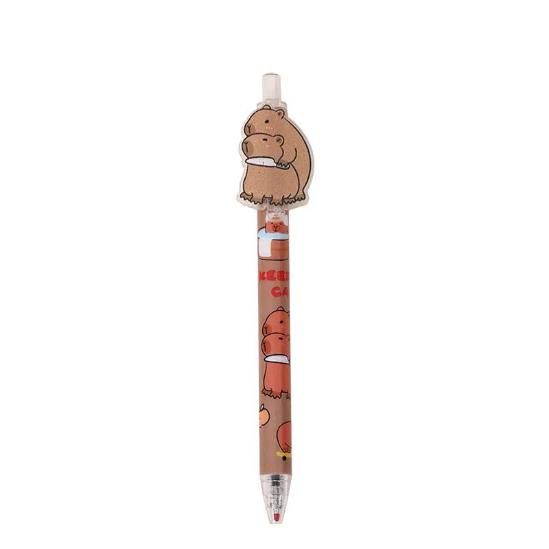 Cartoon bear design gel pens in 48-piece set with plastic shells and carbon black refills