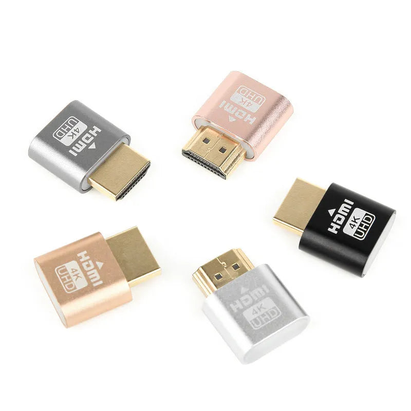 26.5mm HDMI interface virtual display dongle with metallic connector housing for graphics card dummy load applications