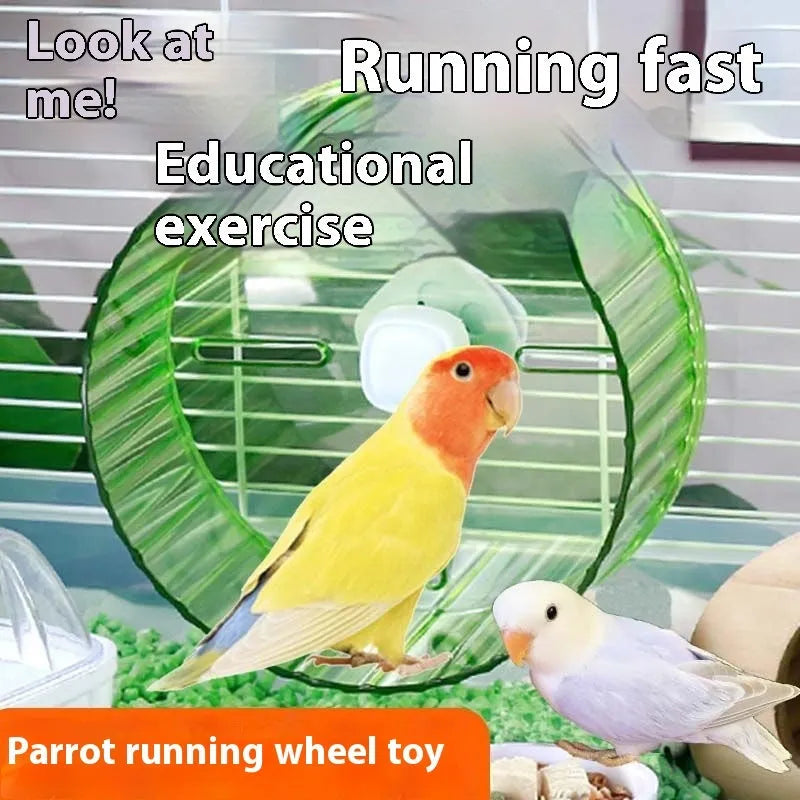 21cm transparent plastic parrot exercise running wheel toy for bird cages
