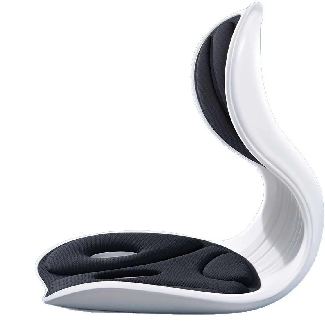 Japanese style lumbar support cushion in grey solid colour on chair