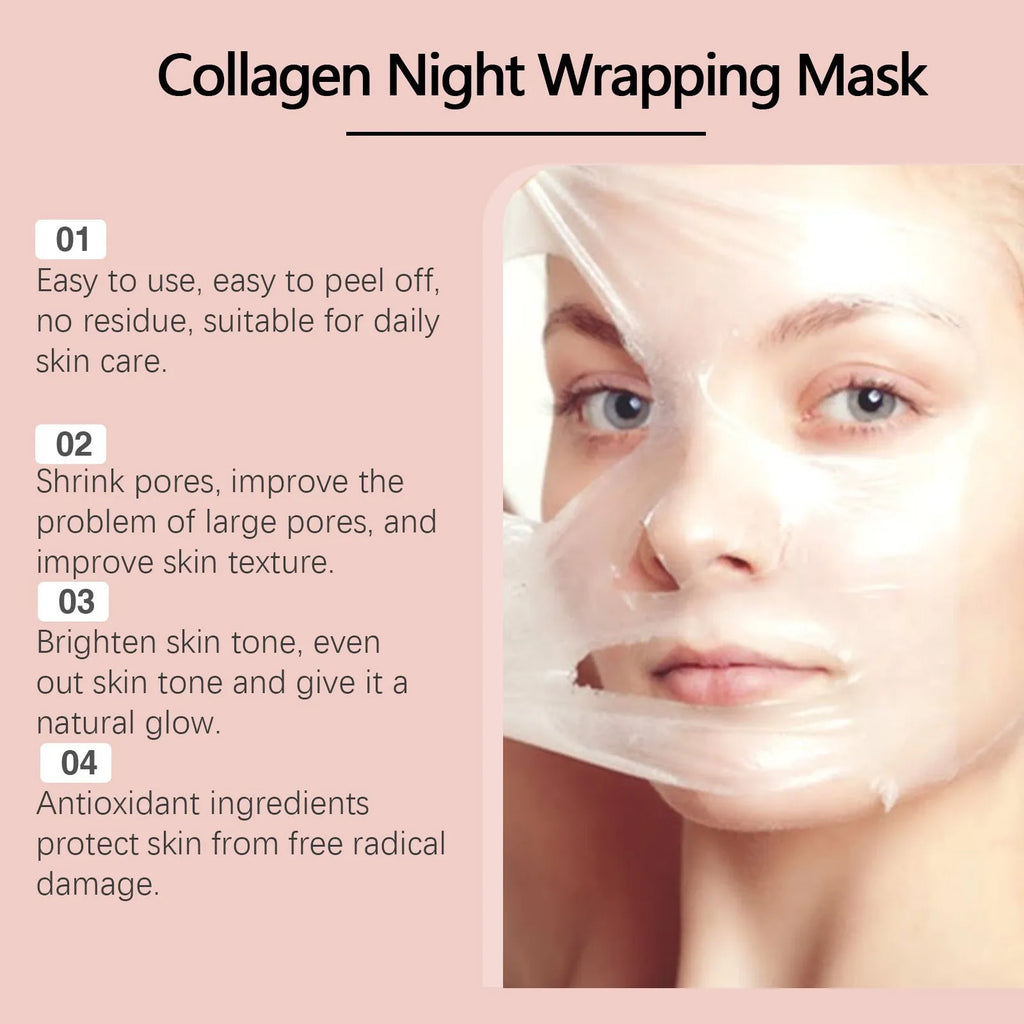 Collagen tearing mask with brush 75g for facial cleansing and moisturising in a white tube