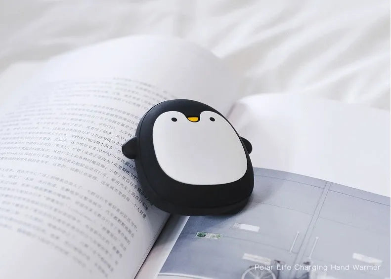 USB rechargeable electric hand warmers with cartoon penguin and polar bear designs