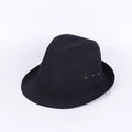 Thickened fedora hat for men in classic colours on a hat stand, showing the structured brim and crown.