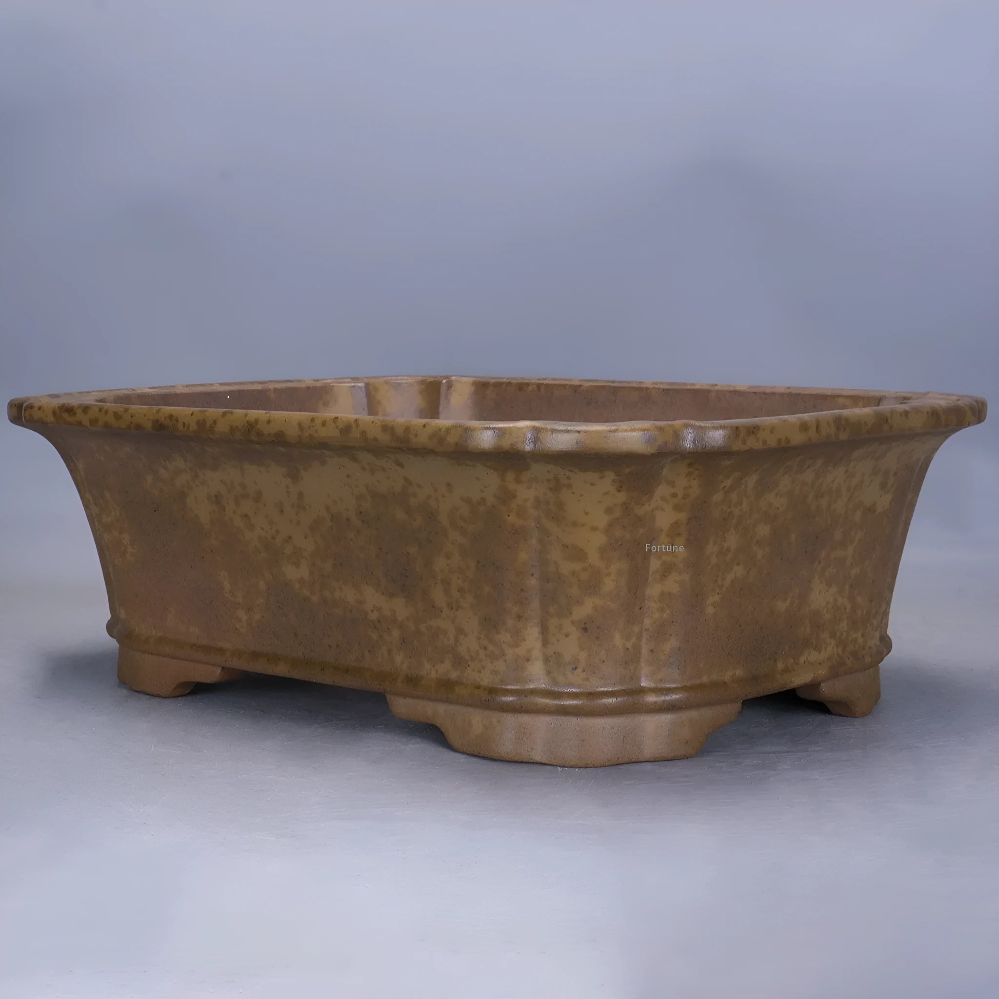 Large rectangular purple sand mud flowerpot with geometric angles for floor-standing home gardening