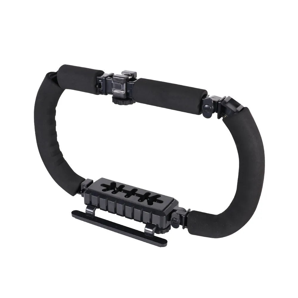 U-shaped aluminium alloy camera stabiliser 30x20cm with hot shoe mount