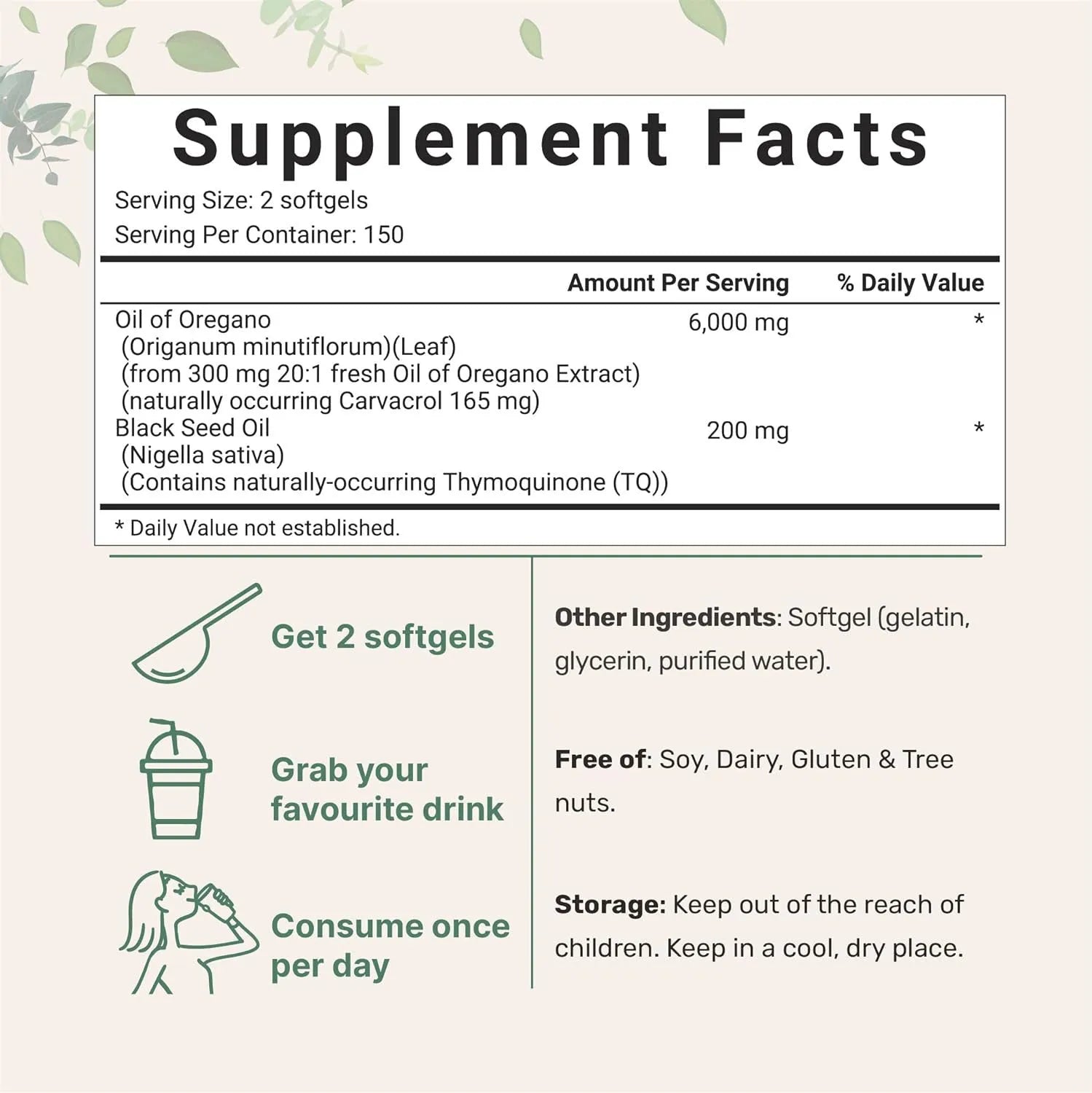 Bottle of Butter Black Seed Oil Soft Capsules dietary supplement.
