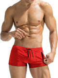 Men's black high waist swimming trunks with a lace-up front, briefs style.