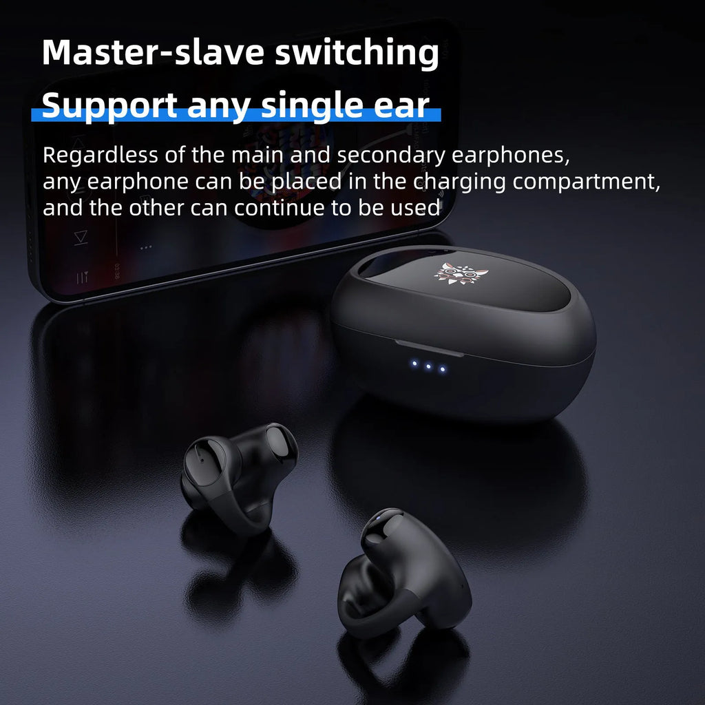 T306 Bluetooth wireless sports gaming headset with ear hook design in black colour