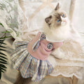 Polyester tartan skirt for pet dogs and cats in princess style