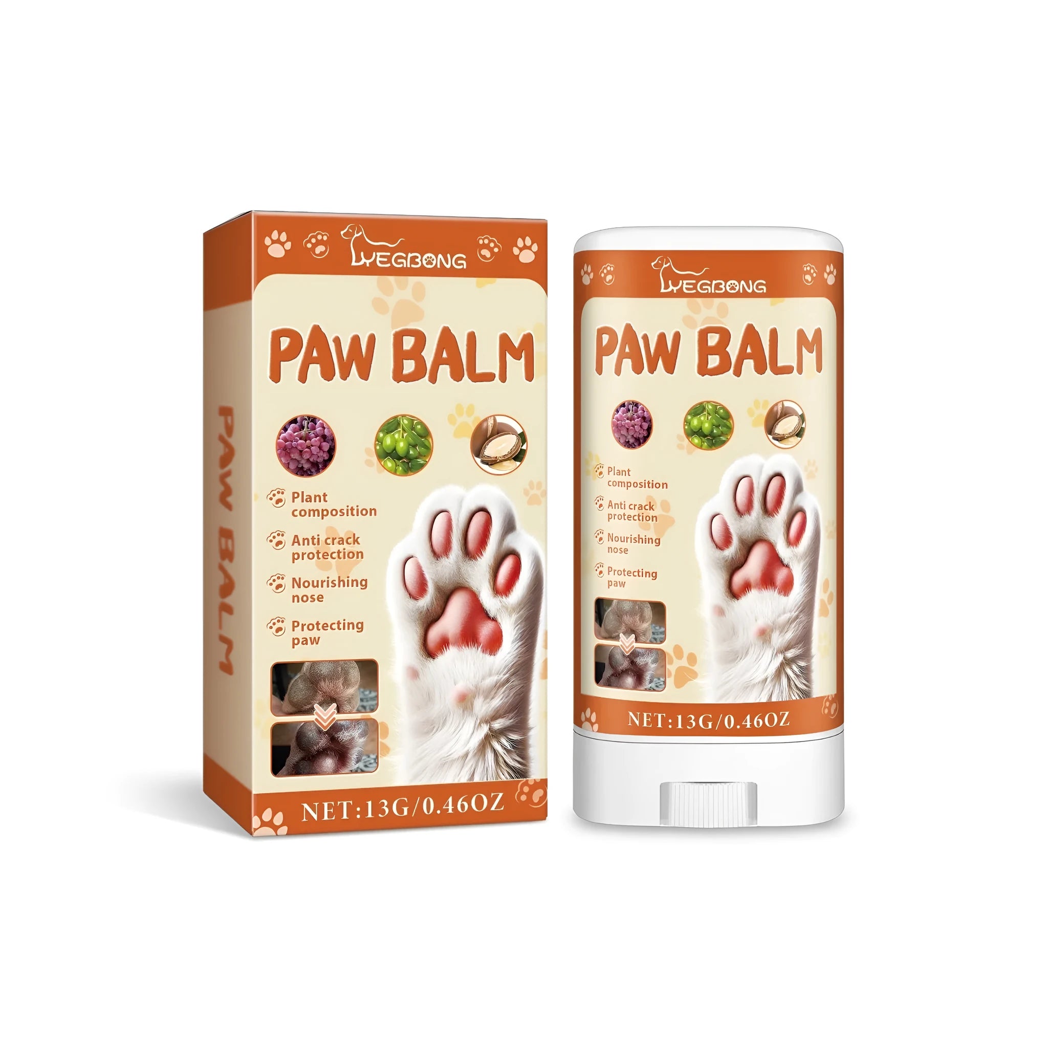 13g tube of dog paw protection cream for dry cracked pads