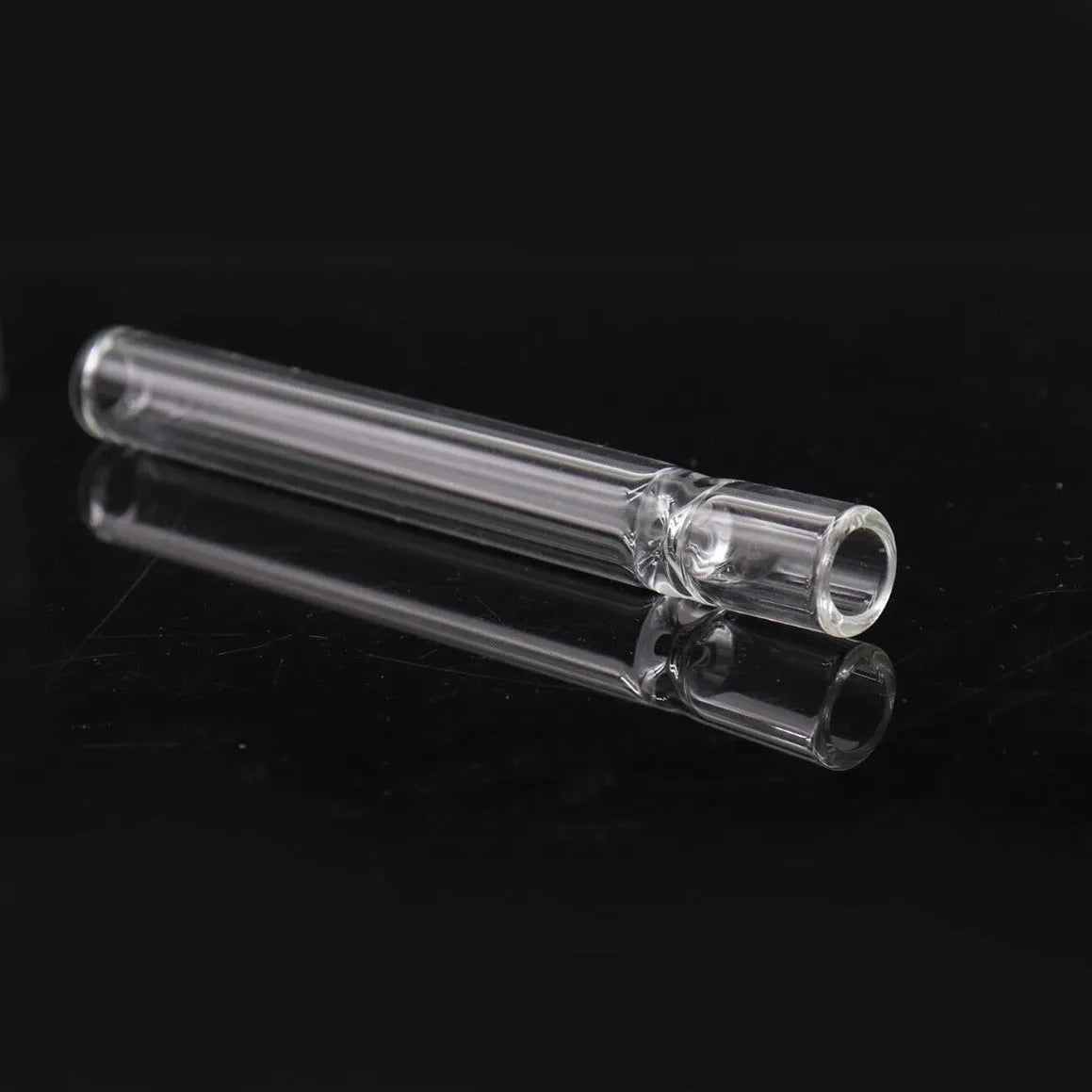 Clear glass telescopic smoking pipe with straight suction nozzle