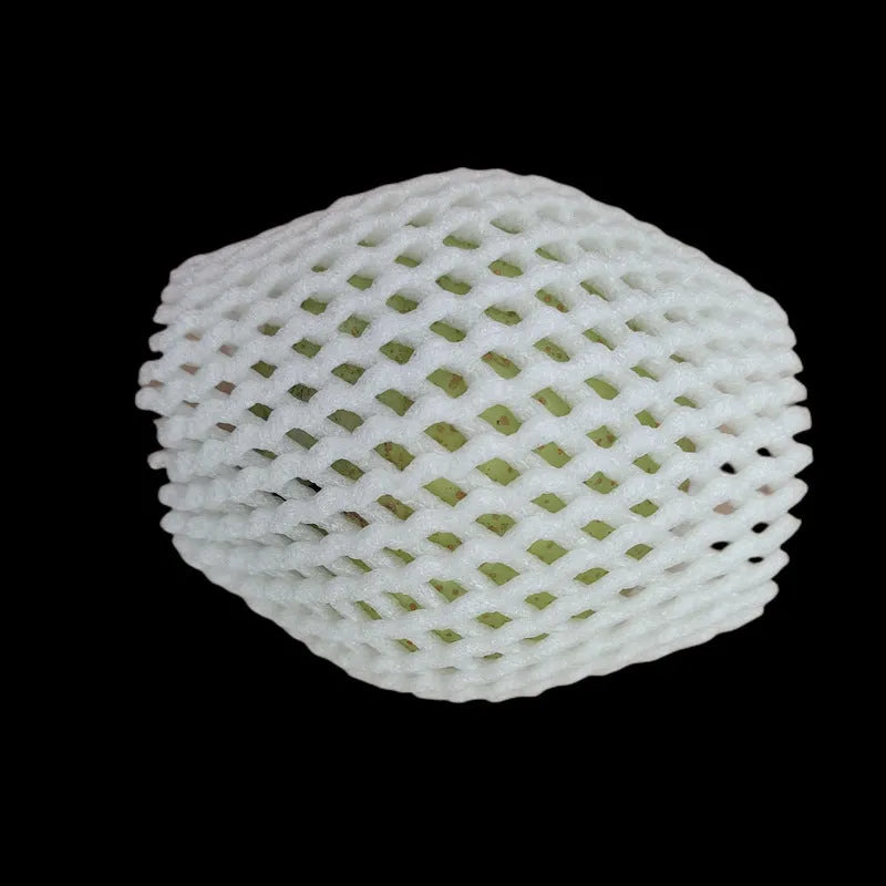 White foam fruit net protective cover with hybrid construction for shockproof fruit safeguarding