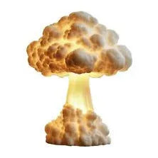 Modern art atomic bomb explosion mushroom cloud shaped table lamp with USB cable.