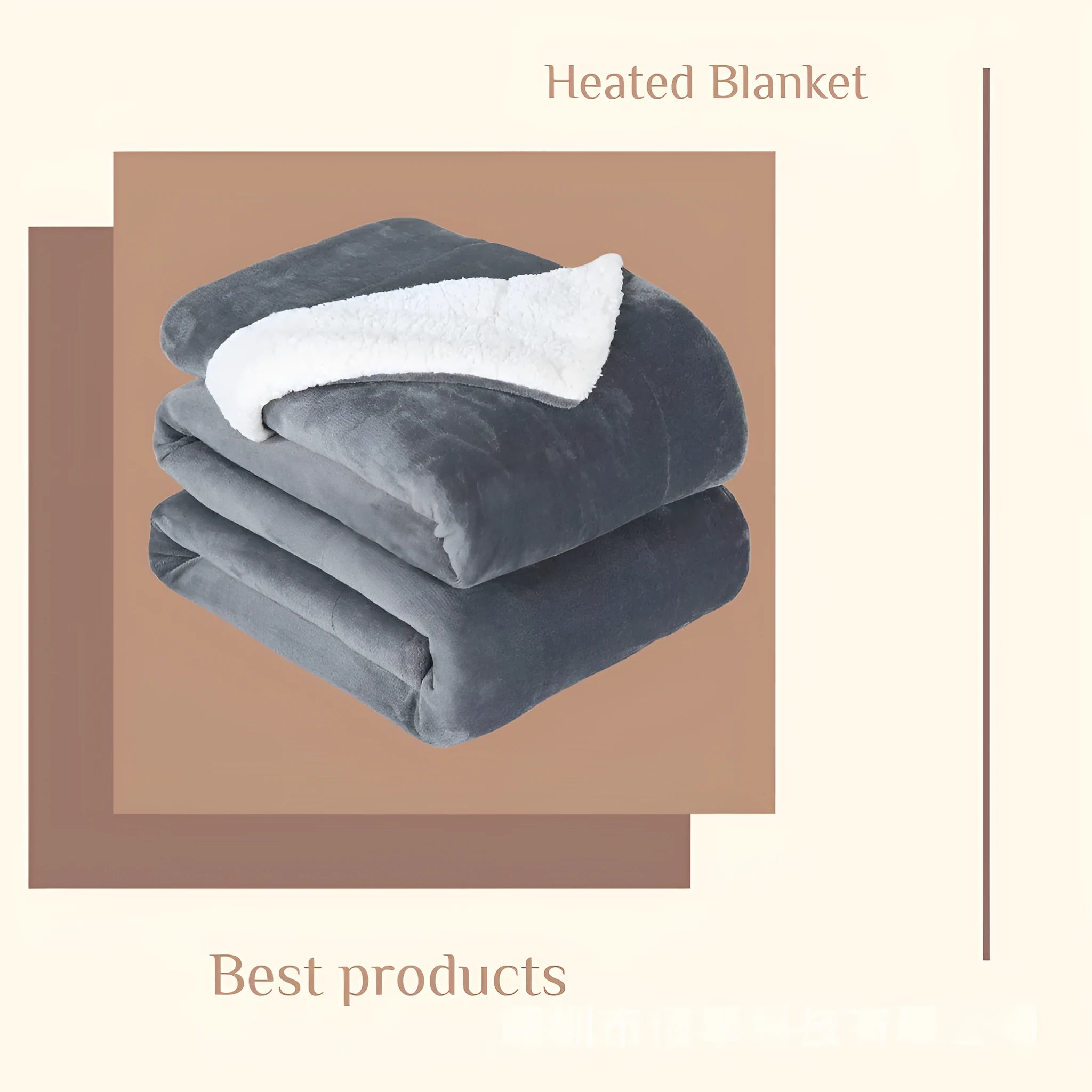 Grey USB electric heating blanket with intelligent temperature control showing 70x100cm dimensions