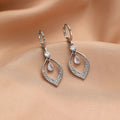 Water drop tassel earrings with zircon detailing in gold or silver electroplated finish