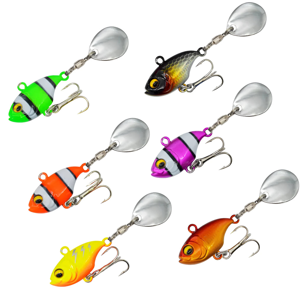 Metal sea fishing iron plate lure with rotating sequins in multiple colour patterns