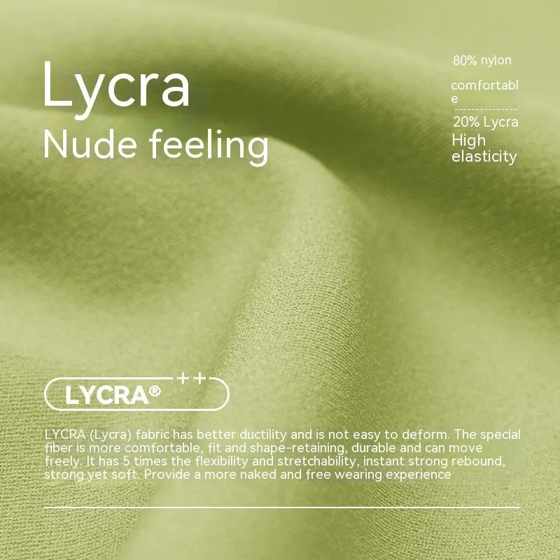 Women's Lycra yoga tight shorts in leaf green colour showing high-waist design and four-point anti-exposure construction