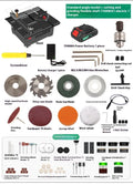 Lithium-ion cordless desktop saw with metal construction for DIY projects