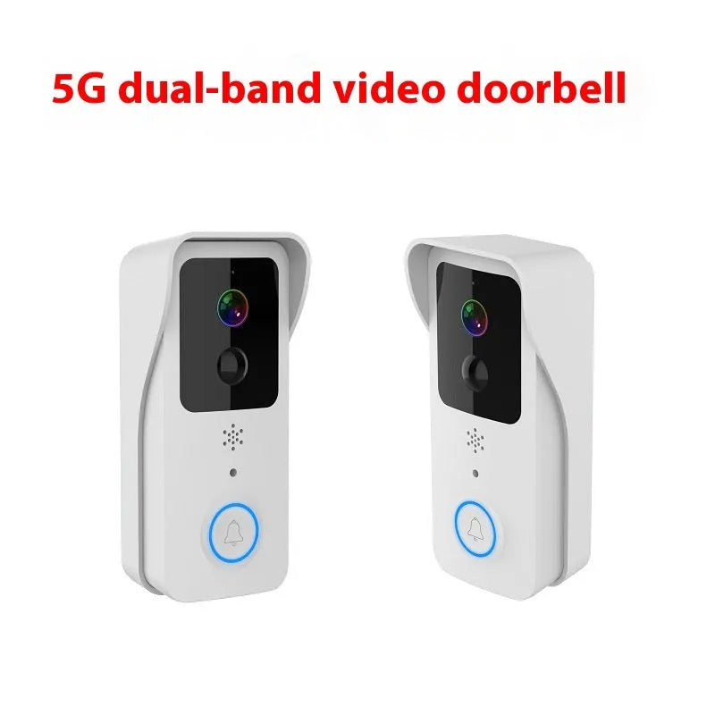 Smart home waterproof HD visual doorbell with intercom on a white or black doodle board mount.