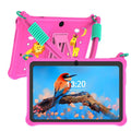 7-inch children's tablet silicone protective case in dark pink and sapphire blue colours with flat strap