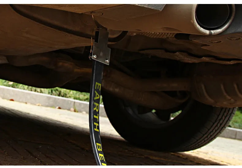 Black car electrostatic grounding chain measuring 370mm with rubber housing and copper wire core