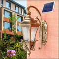 European-style outdoor wall light in black or bronze finish with IP54 waterproof rating
