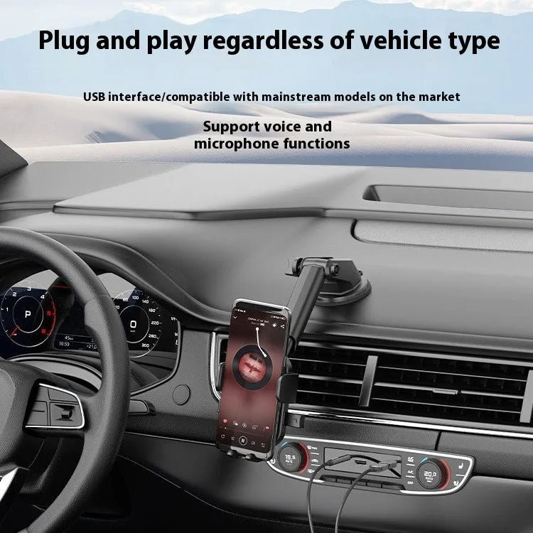 NAI USB car Bluetooth audio receiver with USB-A and 3.5mm inputs for wireless vehicle audio