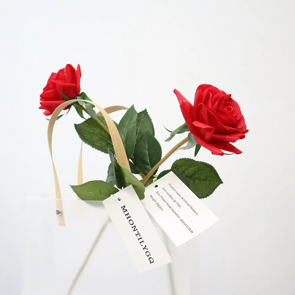 Artificial silk rose flower bouquet with 42cm length in multiple colour options