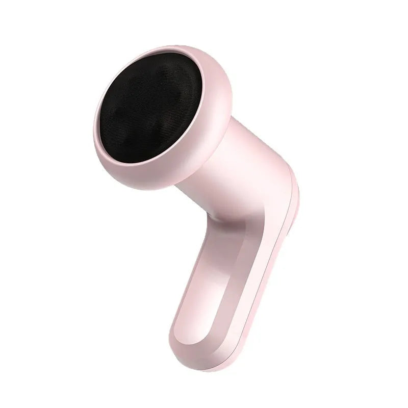 Pink, white, and black USB electric handheld massager for neck, back, and legs.