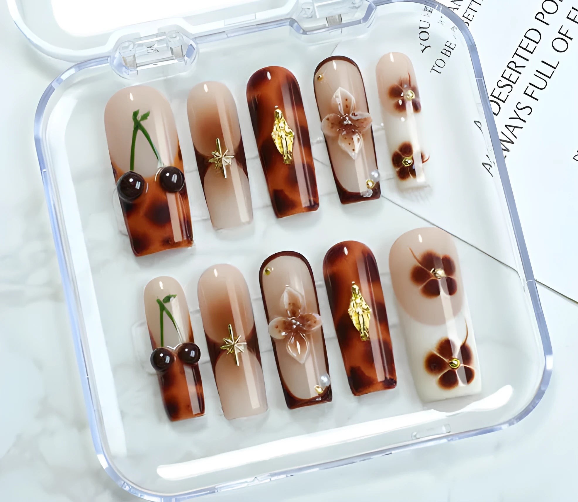Heavy Industry Love wearable nail art kit with jelly glue, rubbing strip, nail patches in colour SGJ-A2-0026.