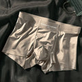 Men's satin ice silk underwear in multiple colour options showing mid-waist design