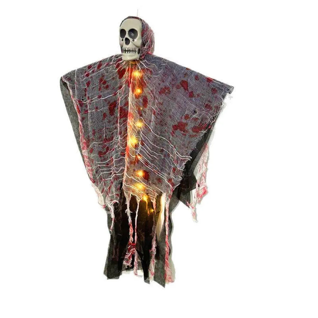 Blood-dyed luminous plastic skull hanging ghost Halloween ornament