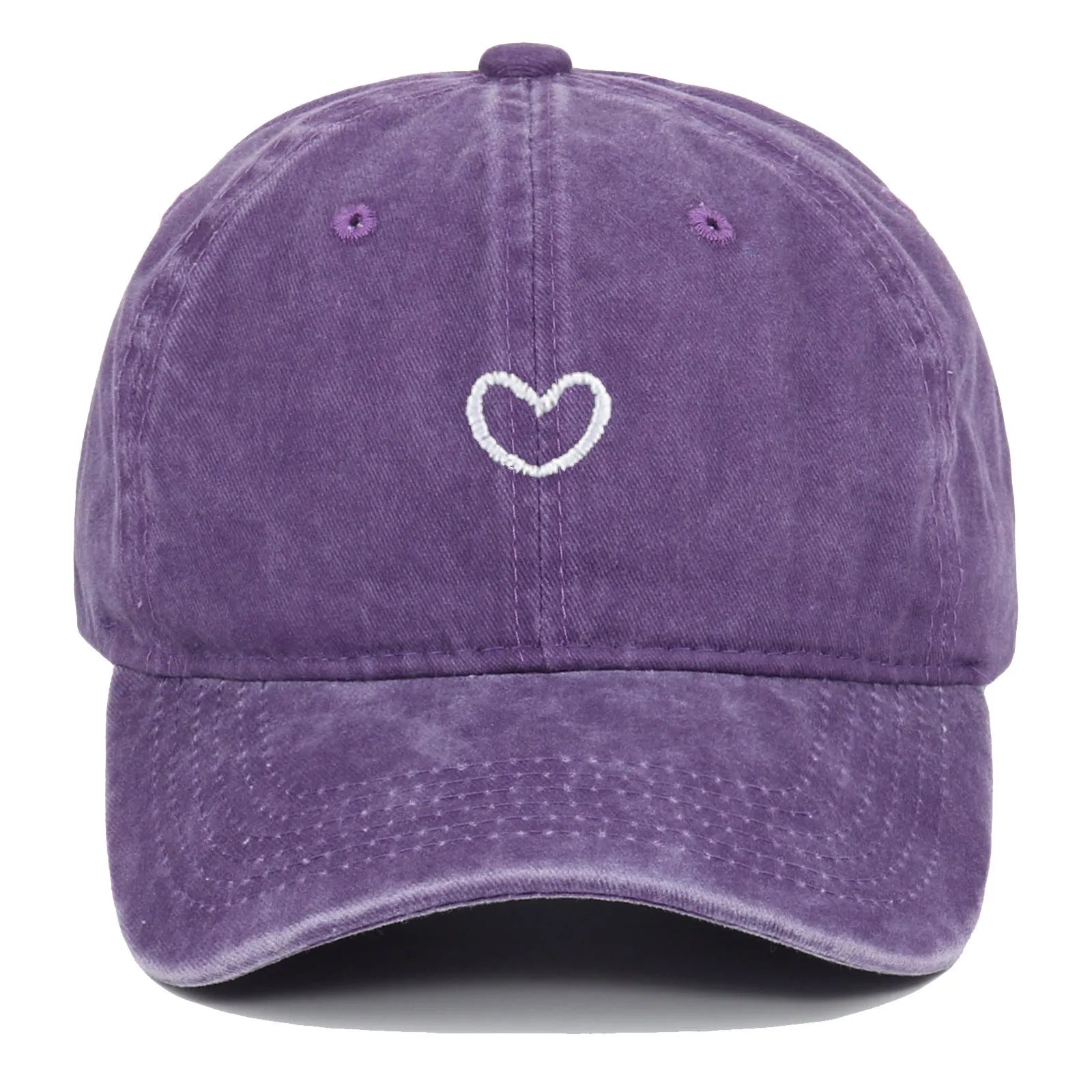 Cotton baseball cap with embroidered design and adjustable sizing in multiple colour options