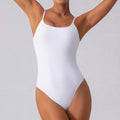 Slim sleeveless yoga jumpsuit for women in dark brown colour showing tight-fitting design
