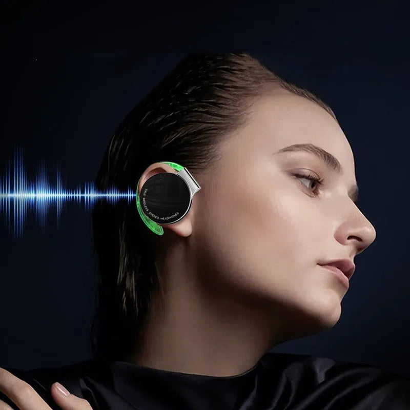 Black and white sports wireless Bluetooth earphones with in-ear design.