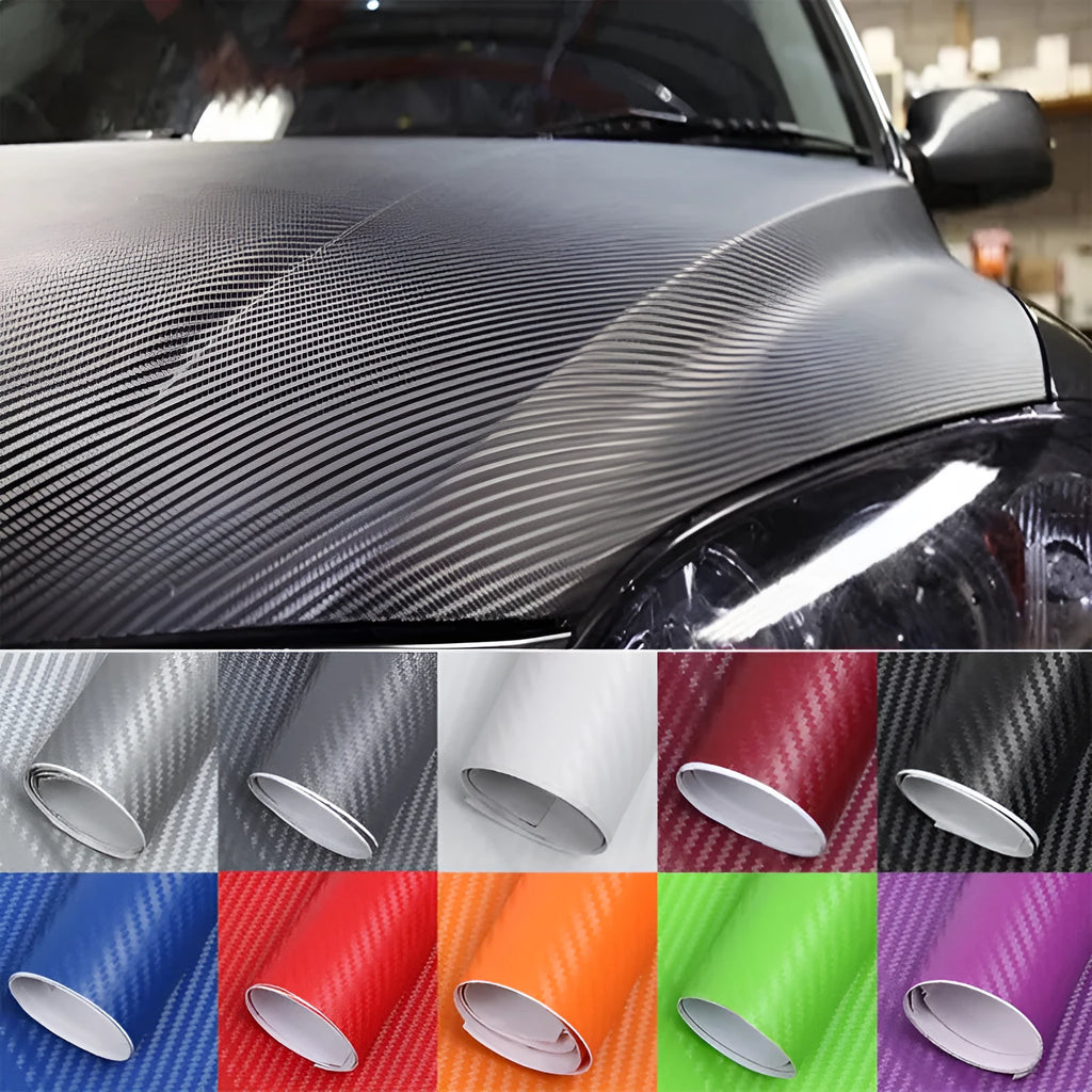 Carbon fibre vinyl sticker roll in eight colours for car decoration