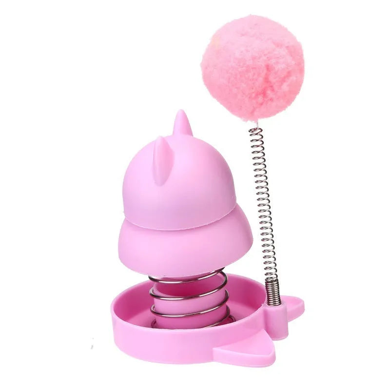Blue lucky cat design toy with a mint ball for cats to lick and play with