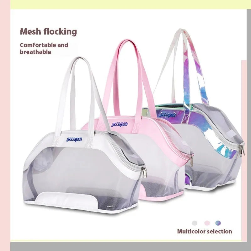 MOORPET leather cat carrier bag in a solid colour with 25-litre capacity.