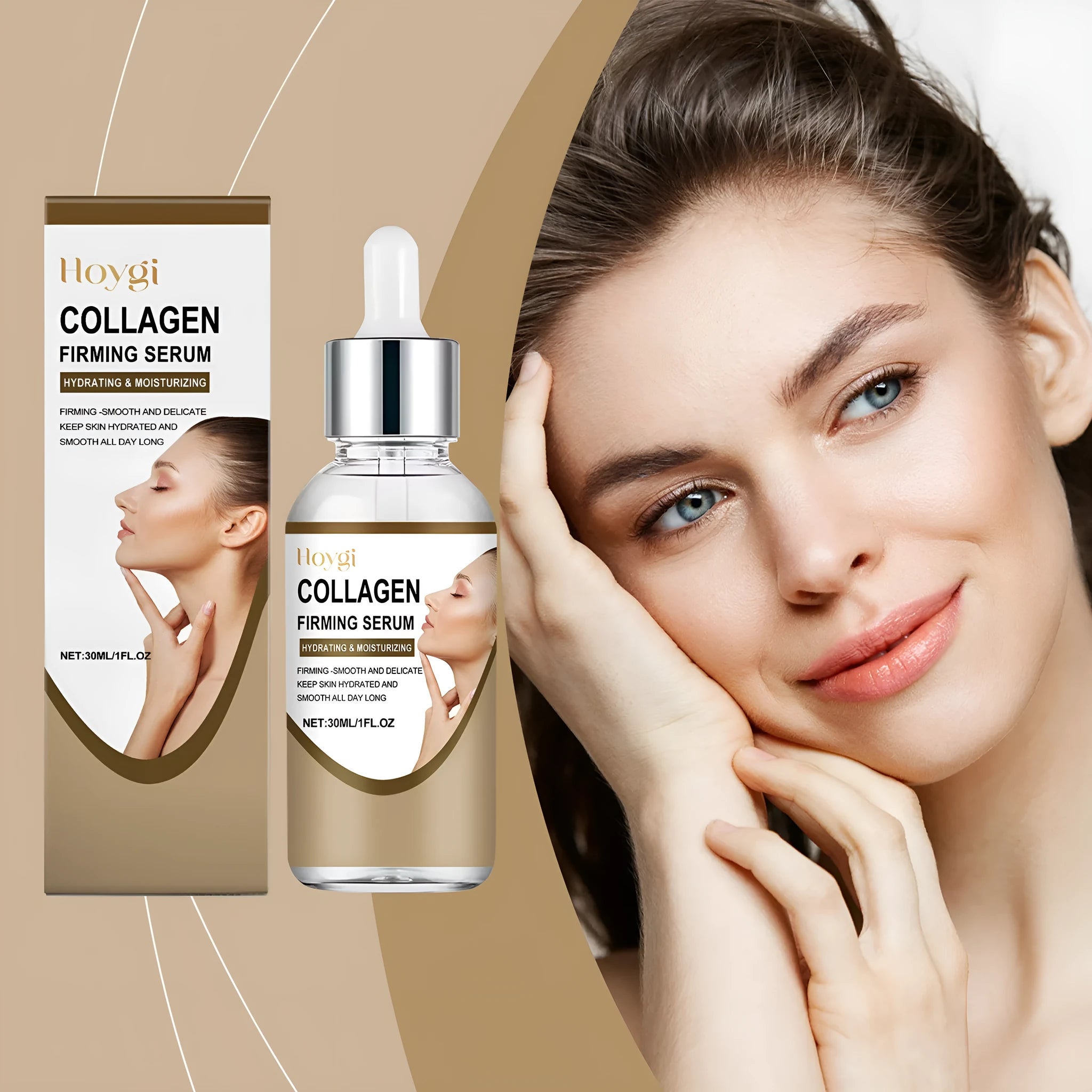 Collagen firming eye care solution 30ml in compact container with hyaluronic acid