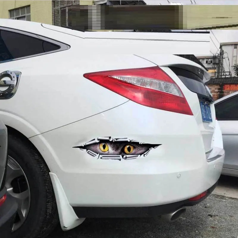 3D tiger eye or eagle eye pattern car sticker on vehicle door