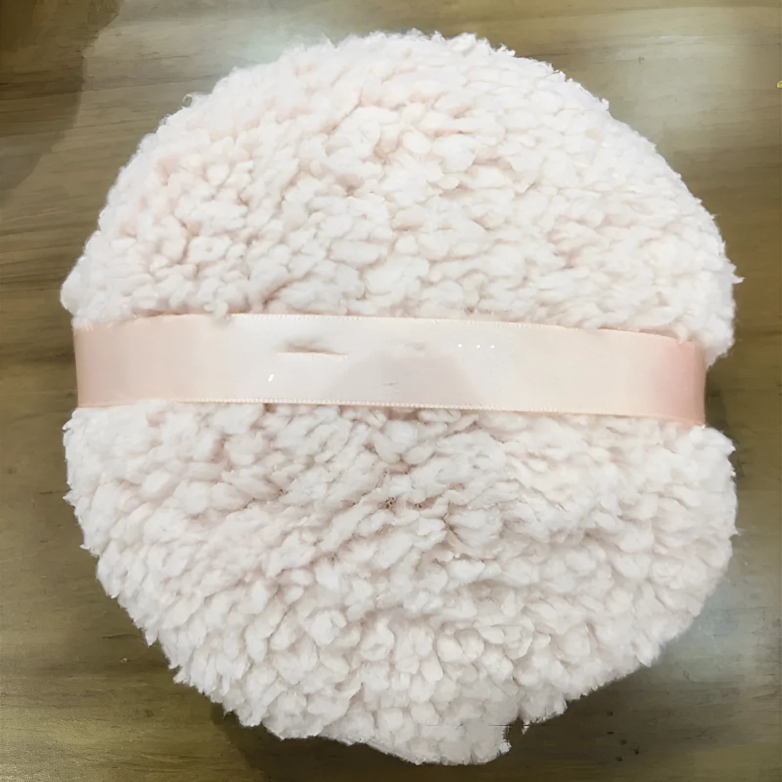 Oversized rectangular plush powder puff for dry makeup application in pink white and skin colour options