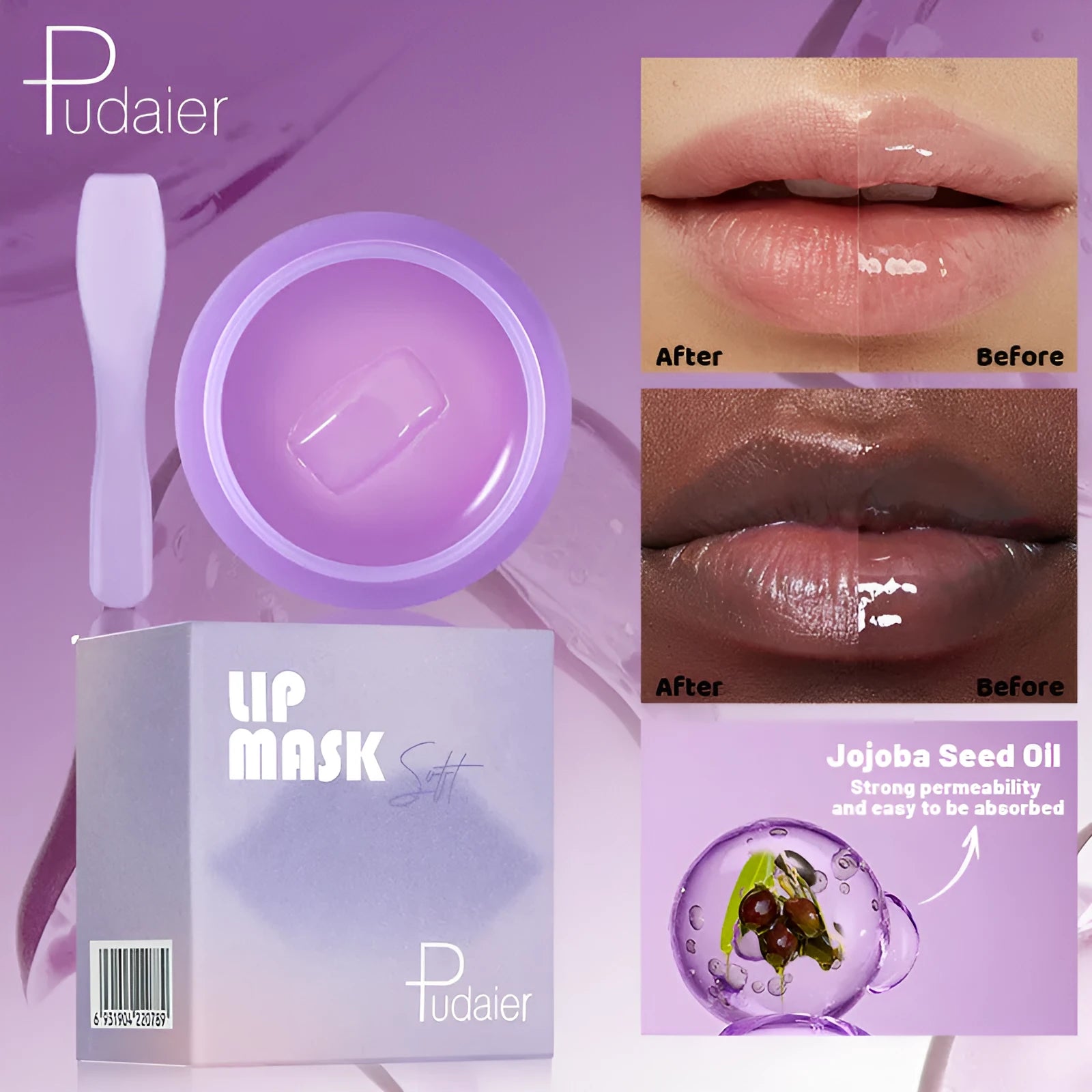 10ml exfoliating lip balm with scraper tool for moisturising dry lips