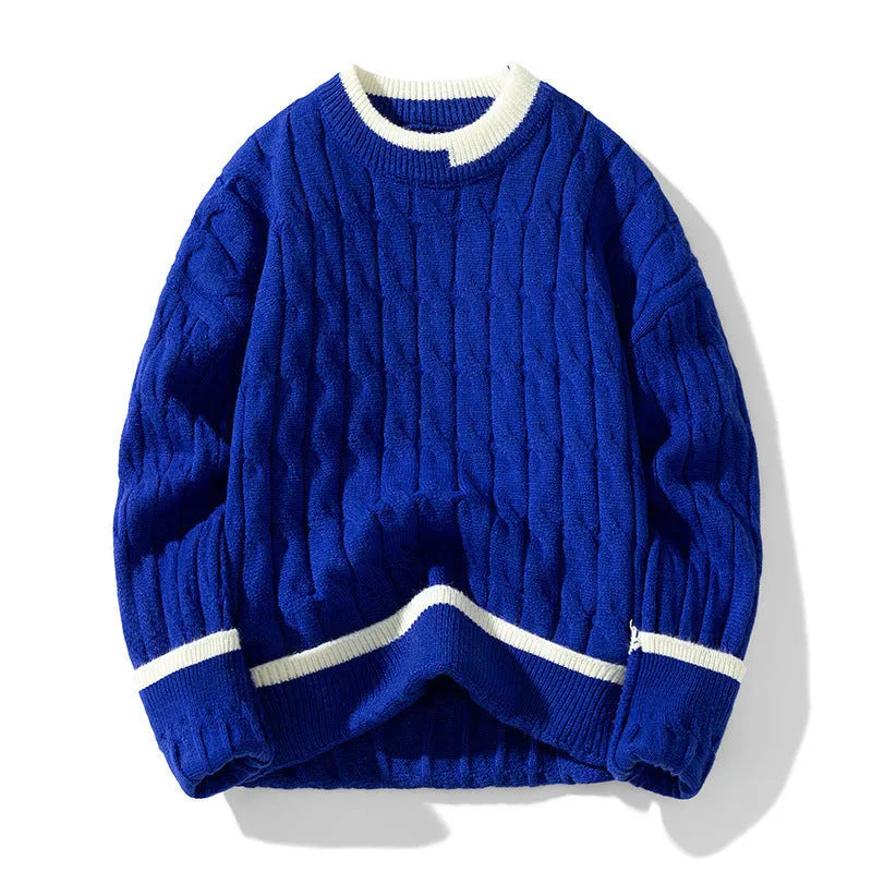 Men's loose fit two-piece sweater set in modal acrylic blend for autumn winter wear