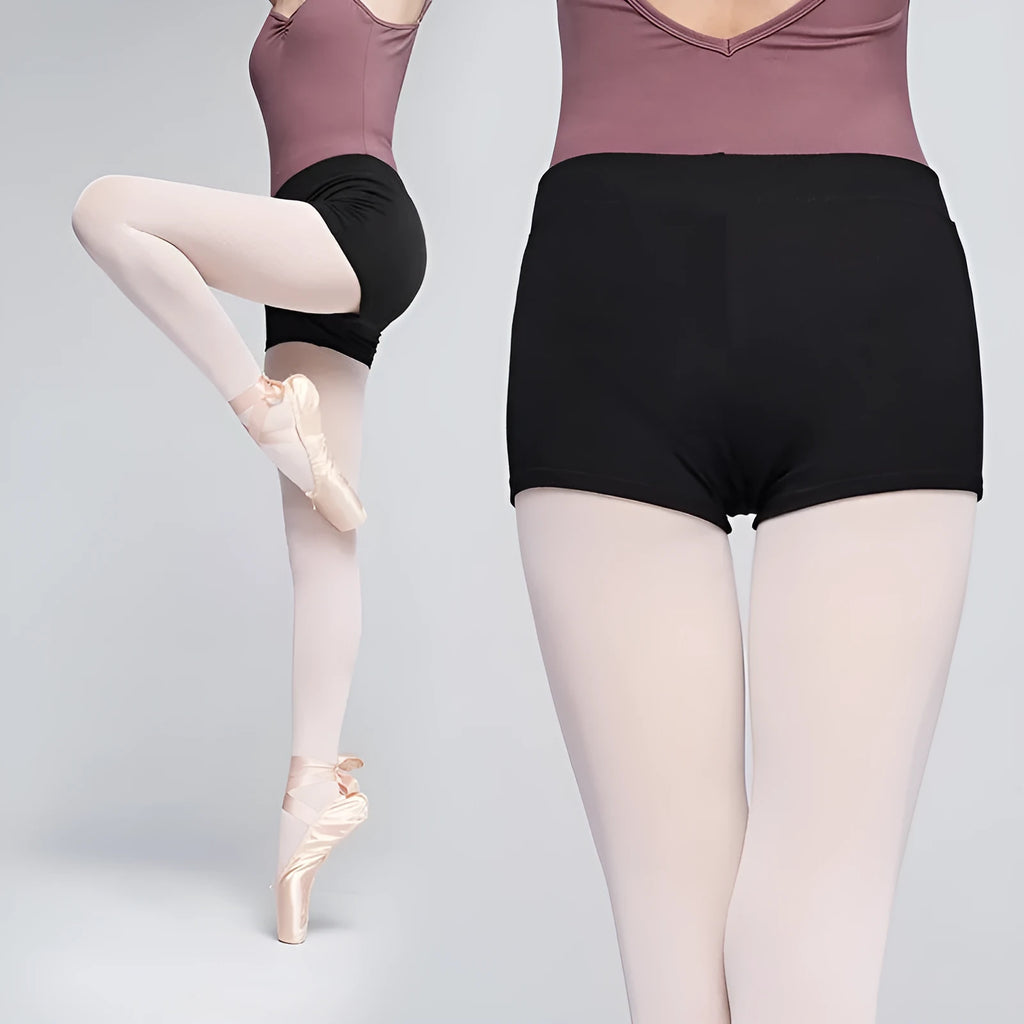 Black cotton ballet practice trousers for women in sizes S to 2XL for dance and fitness