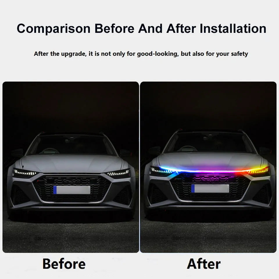 Flexible PVC LED light strip for General Motors engine cover illumination in multiple colour options
