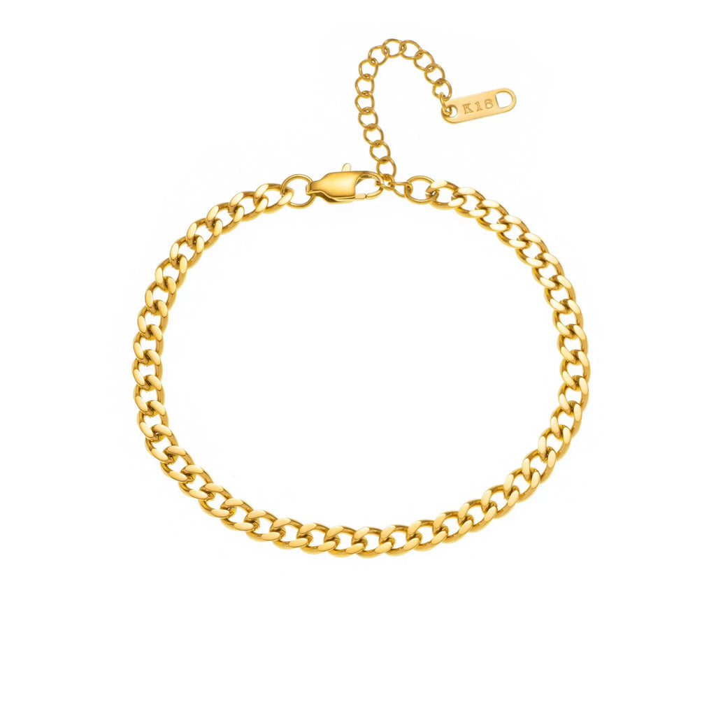 Titanium steel personalised necklace with letter pendant on 40.5cm chain in gold electroplated finish