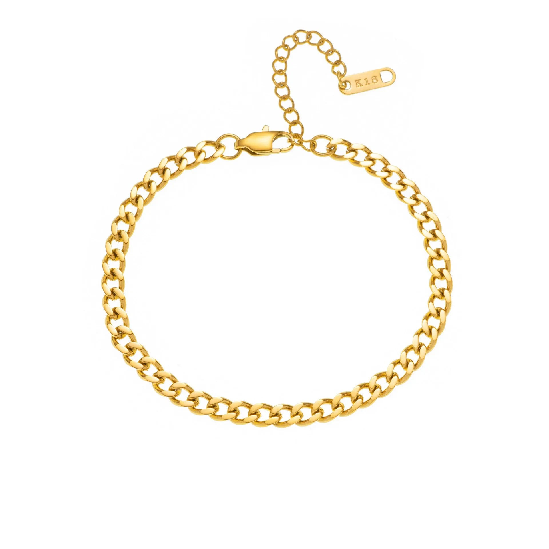 Titanium steel personalised necklace with letter pendant on 40.5cm chain in gold electroplated finish