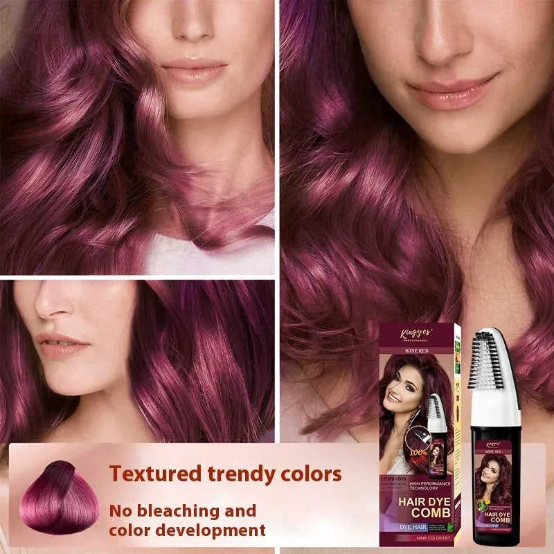 200ml bottle of hair dye in a choice of brown, wine red, or dark brown shade.