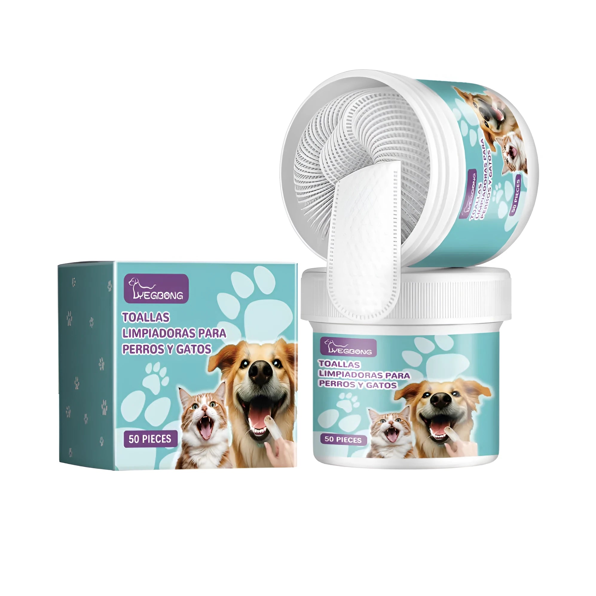 Dog cleaning finger holder glove for tartar removal measuring 7.6 by 8.8 centimetres